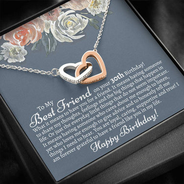 Best Friend 30th Birthday Interlocking Hearts Necklace - Love You This Much